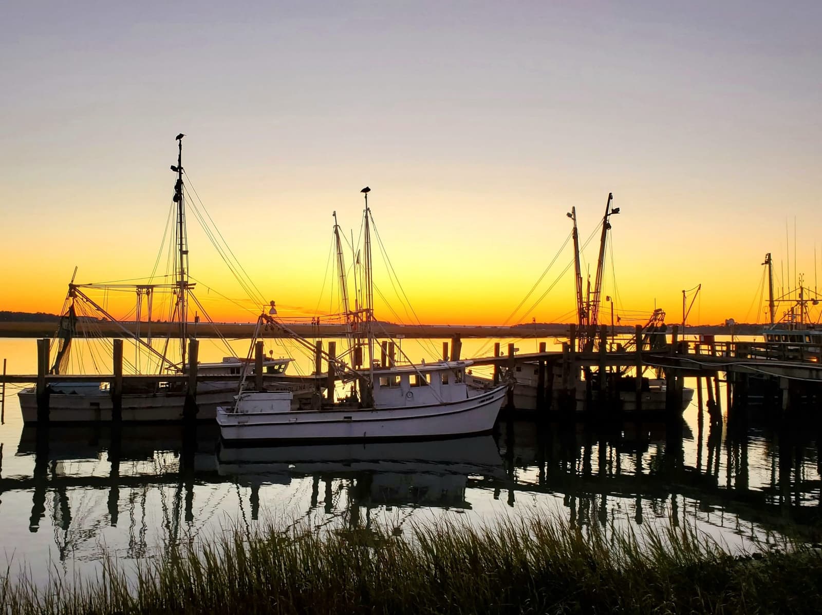Lowcountry waterfront at sunset